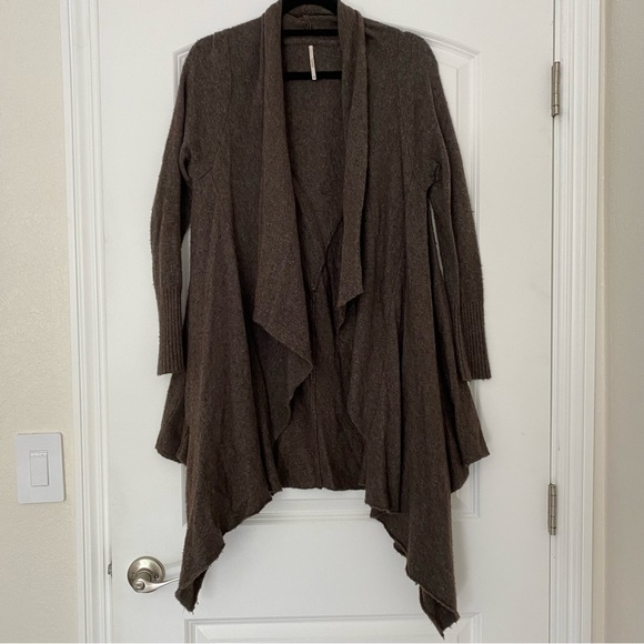 Free People brown long sleeve cardigan - Picture 1 of 4